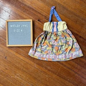 Matilda Jane The Adventure Begins Patio Party Ellie Halter Floral Top Size 4